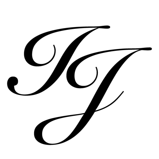 Isabella Janoschka logo, IJ monogram in scrip