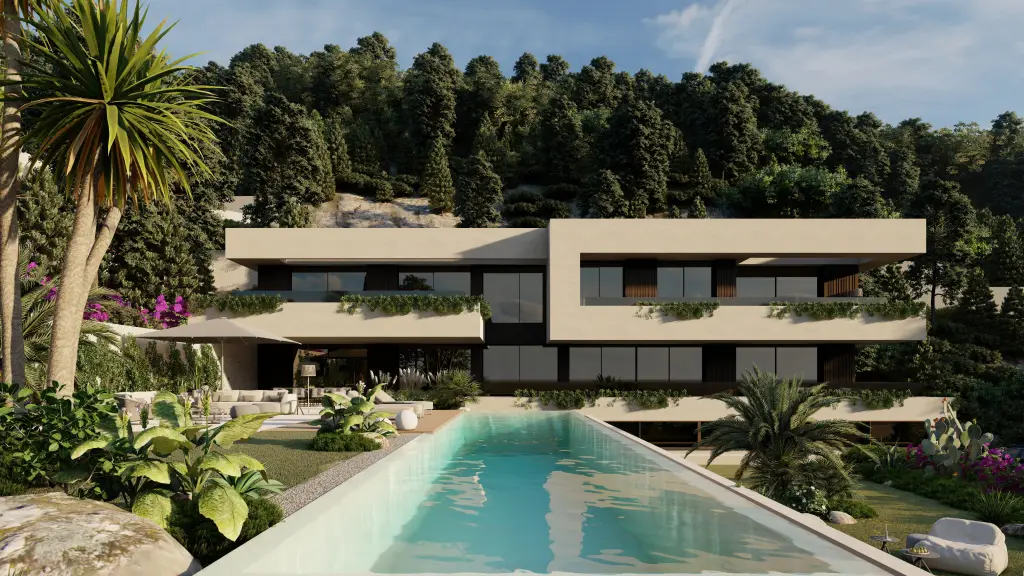 Diseño de villa contemporánea con piscina en Son Vida